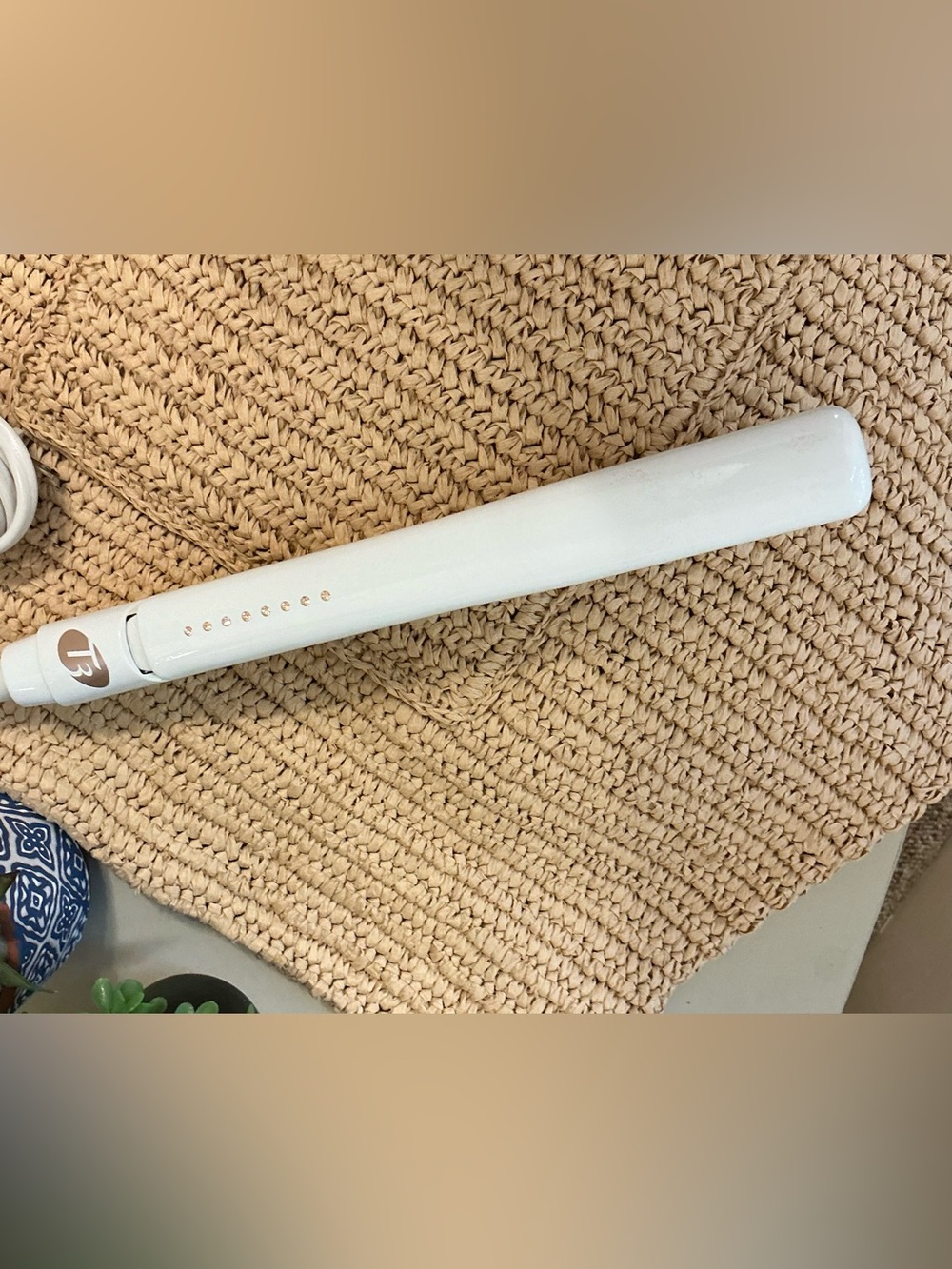 T3 White Ceramic Hair Straightener with LED Indicators